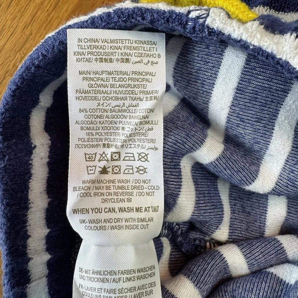 MINI BODEN Toweling Shorts Boys 7 7Y 122cm Blue White Striped Terry Cloth Short - Picture 7 of 7